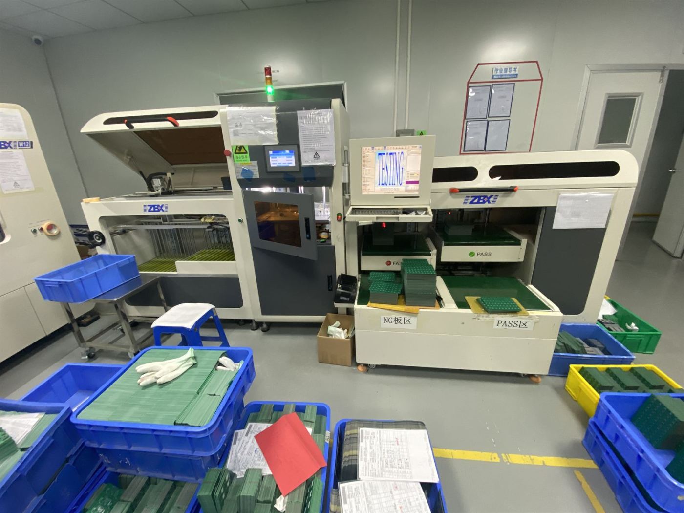 Translator units on the assembly and test line